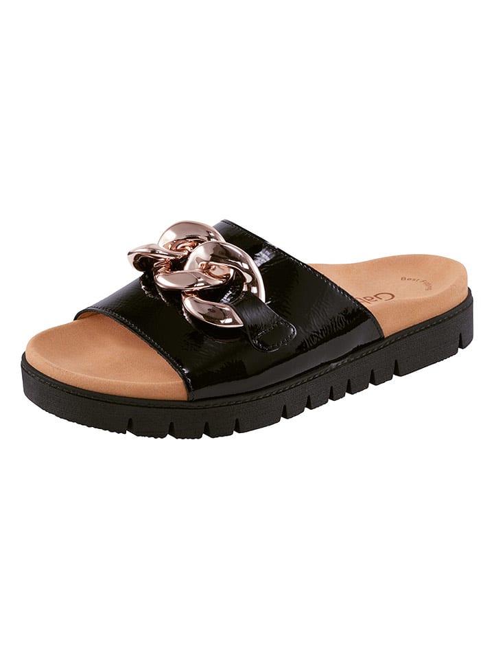 Gabor Skórzane klapki w kolorze czarnym rozmiar: 42