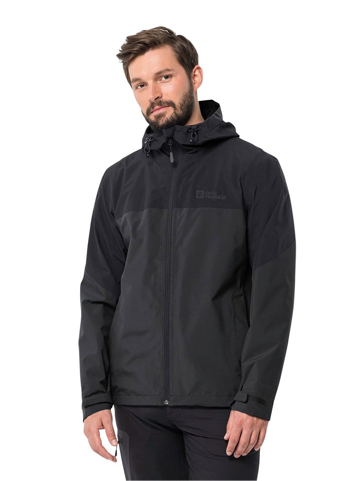 Jack Wolfskin Kurtka przeciwdeszczowa "Weiltal" w kolorze antracytowym rozmiar: L