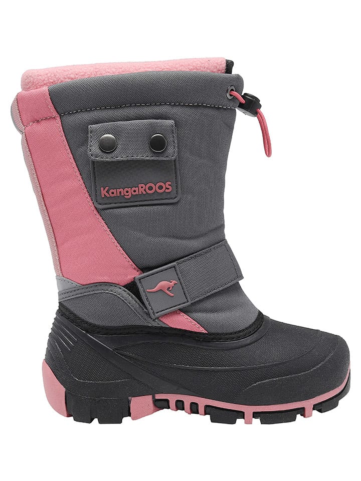 Kangaroos Kozaki zimowe "Kanga-Bean II" w kolorze szaro-jasnoróżowym rozmiar: 28