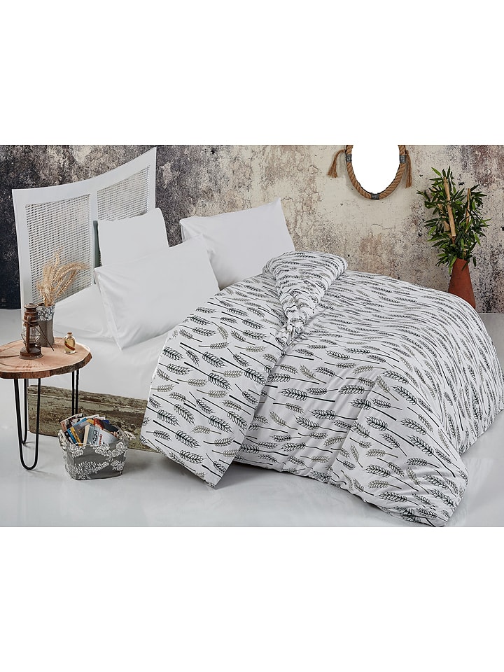 Colorful Cotton Komplet pościeli renforcé "Asir" w kolorze biało-czarnym rozmiar: 200x200 cm