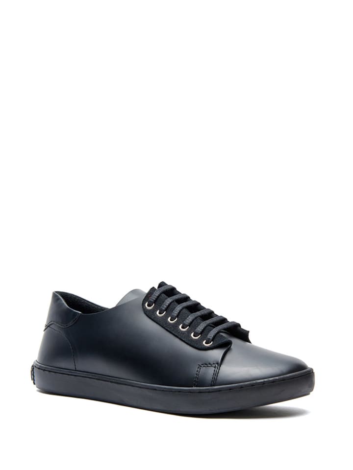 Skórzane sneakersy w kolorze czarnym