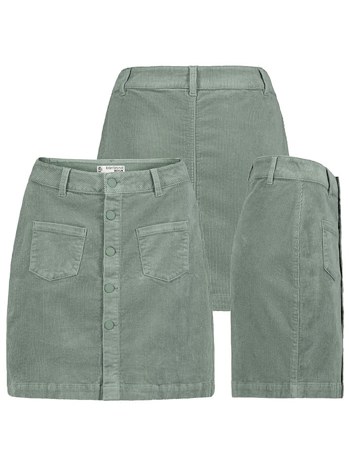 Eight2Nine Spódnica sztruksowa w kolorze zielonym rozmiar: XS