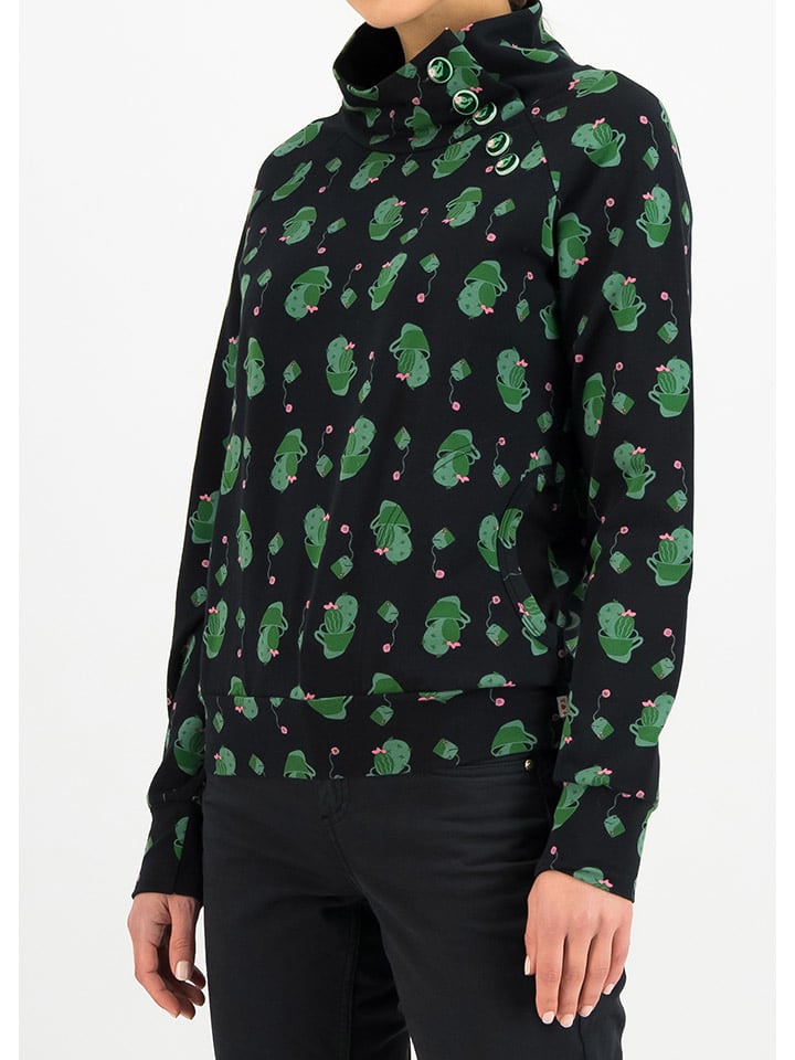 Blutsgeschwister Bluza "Oh So Nett" w kolorze czarno-zielonym rozmiar: M