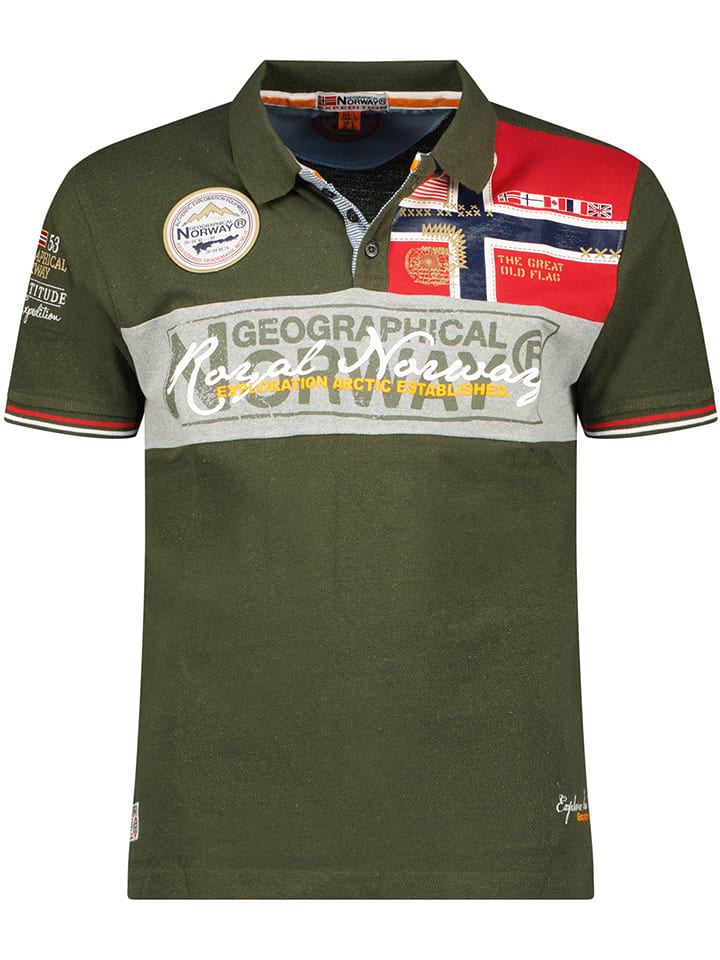 Geographical Norway Koszulka polo "Kidney" w kolorze khaki rozmiar: M
