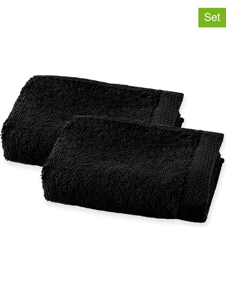 Ręczniki (2 szt.) w kolorze czarnym dla gości