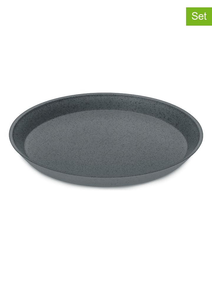 koziol Talerze (4 szt.) "Connect Plate" w kolorze antracytowym - Ø 20,5 cm rozmiar: onesize