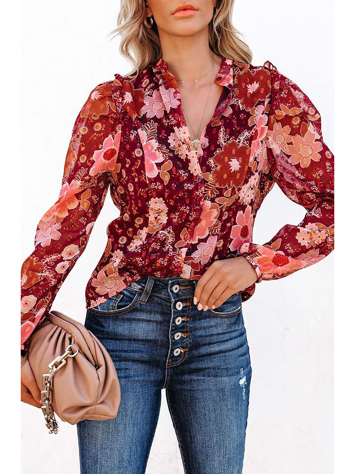 Milan Kiss Koszula w kolorze bordowym ze wzorem rozmiar: XL