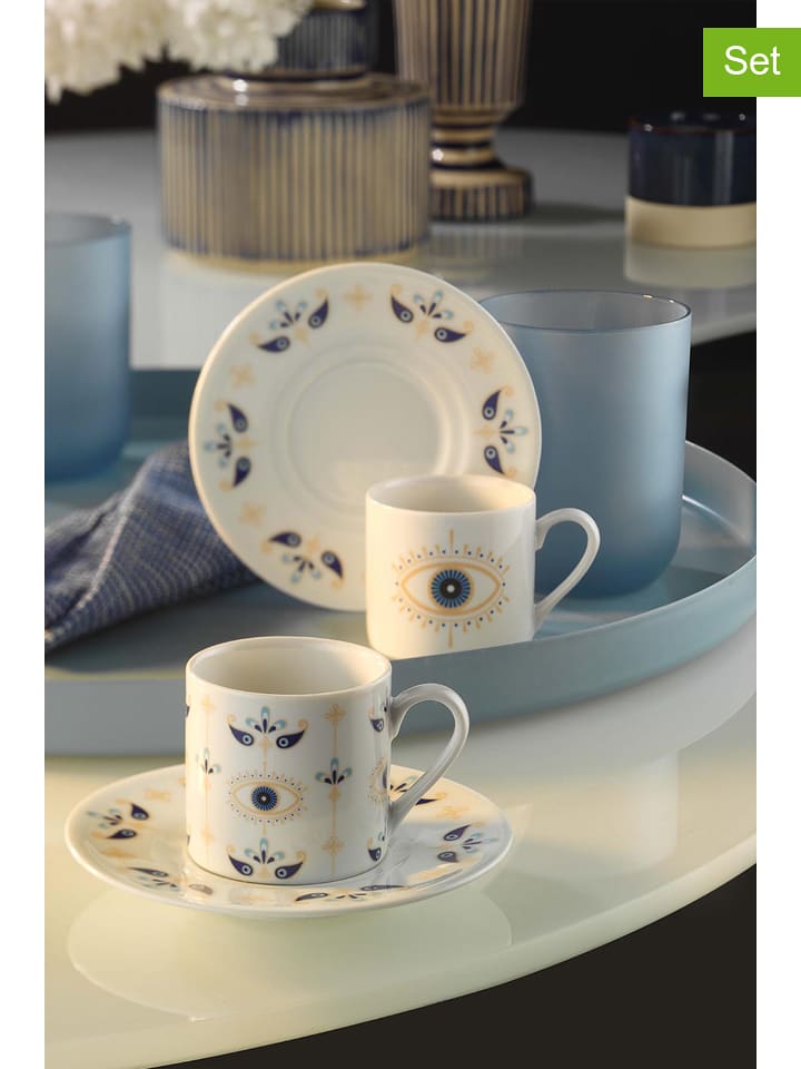 Filiżanki (2 szt.) w kolorze białym do espresso - 90 ml