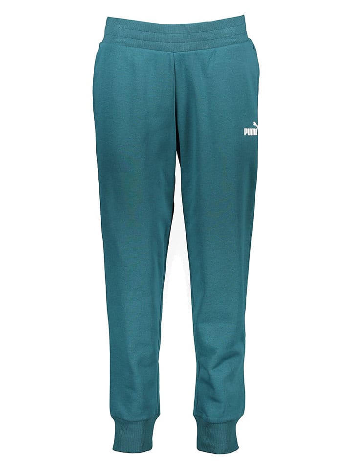 Puma Spodnie dresowe "Essentials" w kolorze turkusowym rozmiar: S