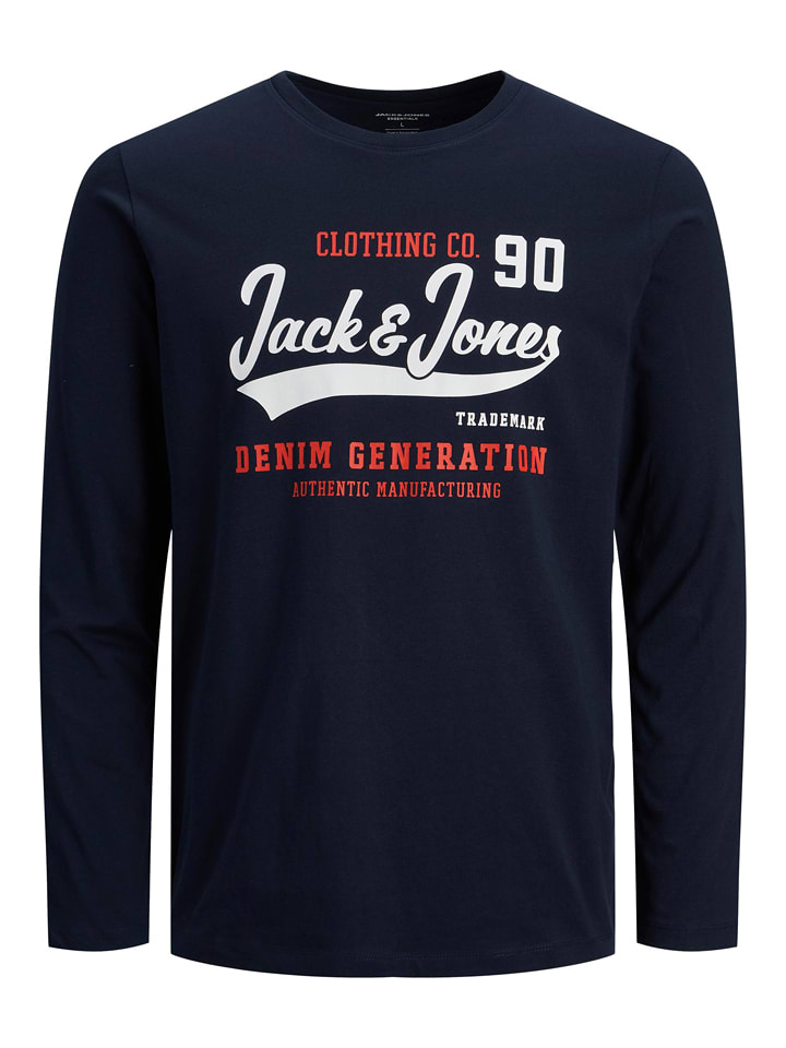 JACK & JONES Junior Koszulka "Logo" w kolorze granatowym rozmiar: 140