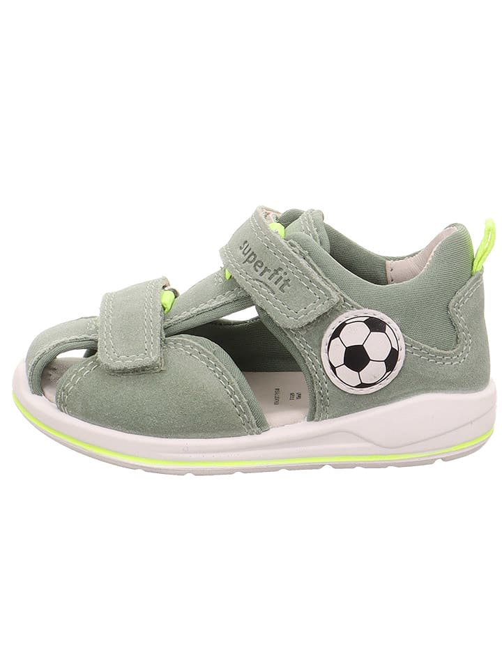 superfit Skórzane półsandały "Boomerang" w kolorze zielonym rozmiar: 23
