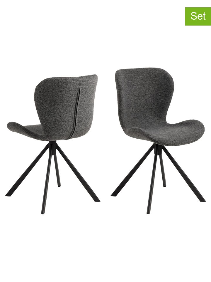 Actona Krzesła (2 szt.) w kolorze antracytowym do jadalni - 46,5 x 81 x 53 cm rozmiar: onesize