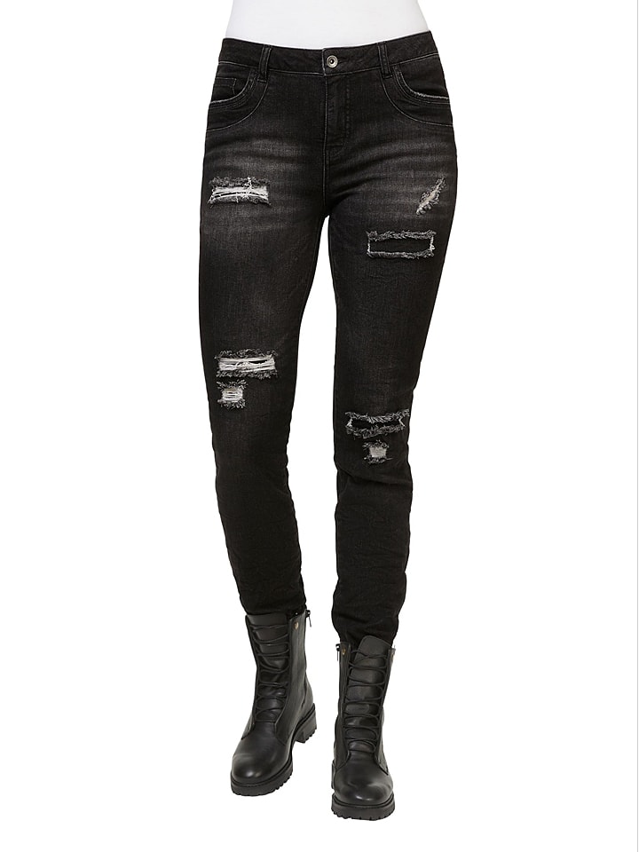 Dżinsy - Slim fit - w kolorze czarnym