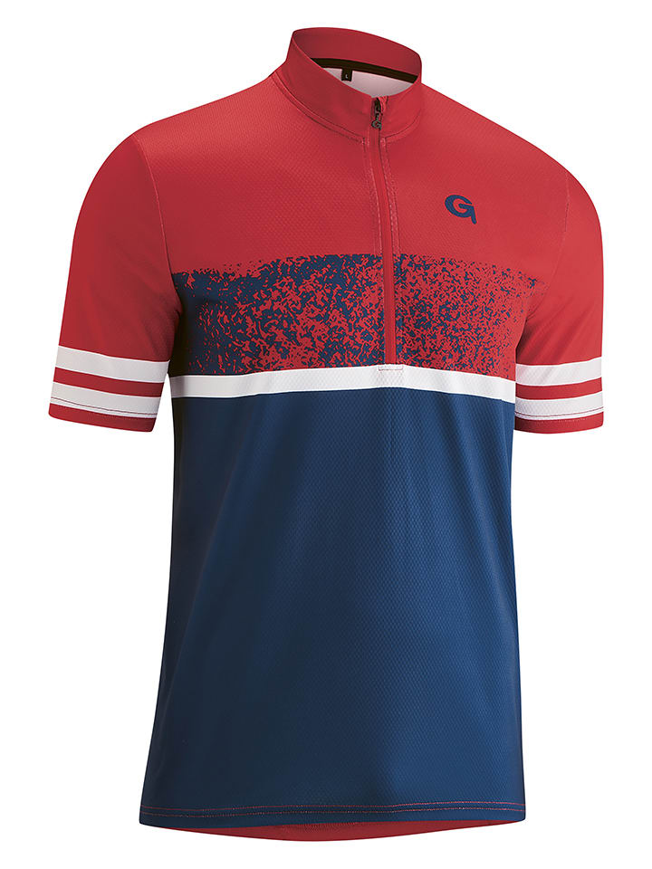 Koszulka kolarska "Drau" w kolorze niebiesko-czerwonym