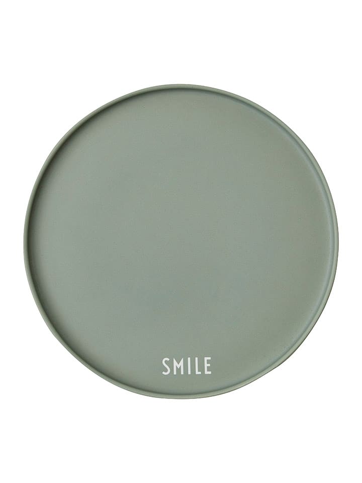 Design Letters Talerz śniadaniowy "Smile" w kolorze zielonym - Ø 21,5 cm rozmiar: onesize