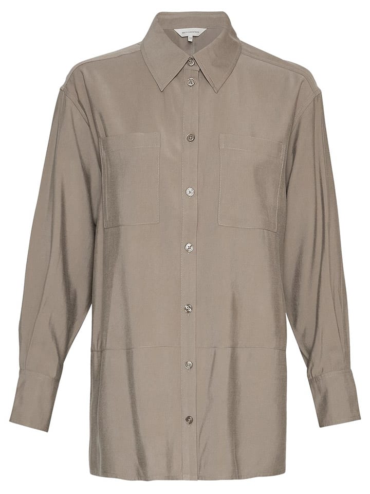 MOSS COPENHAGEN Koszula "Sophine Emma" w kolorze jasnobrązowym rozmiar: S/M