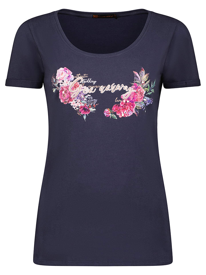 Geographical Norway Koszulka "Jacacia" w kolorze granatowym rozmiar: S