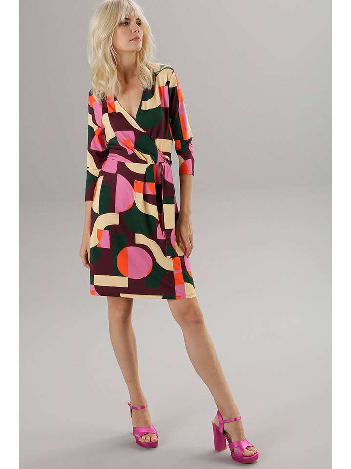 Aniston Sukienka w kolorze czarno-beżowo-jasnoróżowym rozmiar: 36