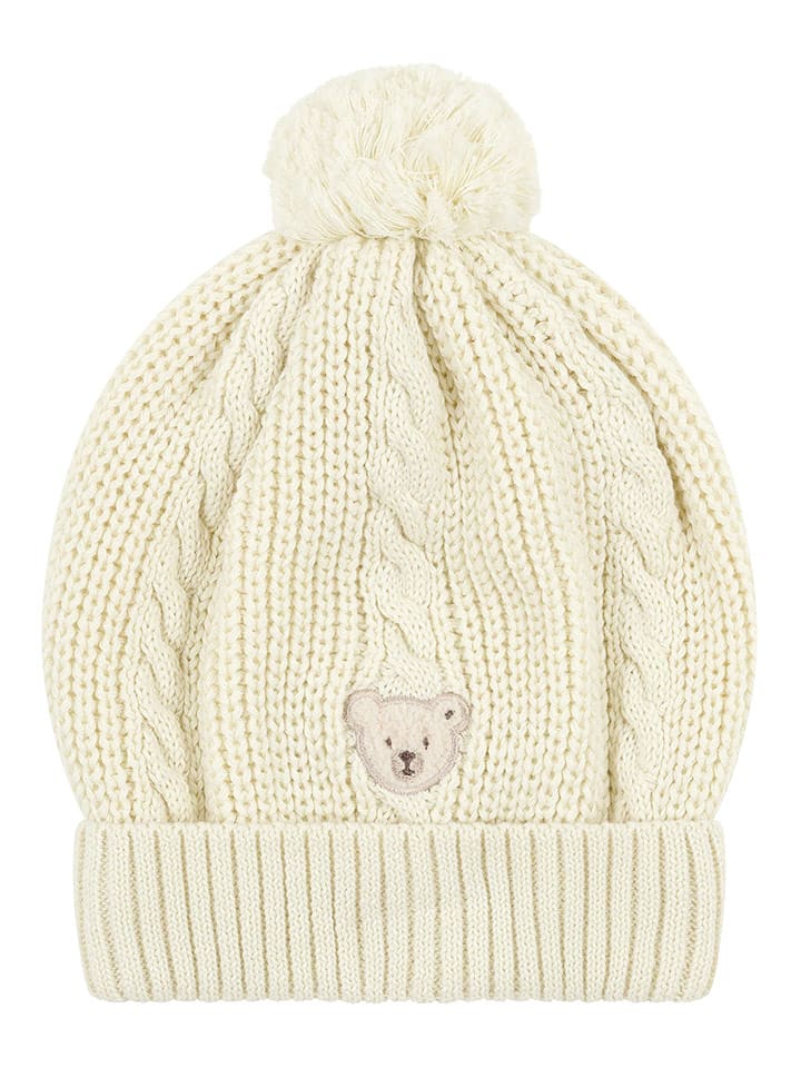 Steiff Czapka dzianinowa w kolorze kremowym rozmiar: 51 cm