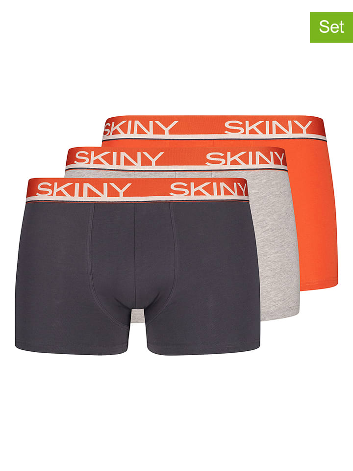 Skiny Bokserki (3 pary) w kolorze szarym i pomarańczowym rozmiar: M