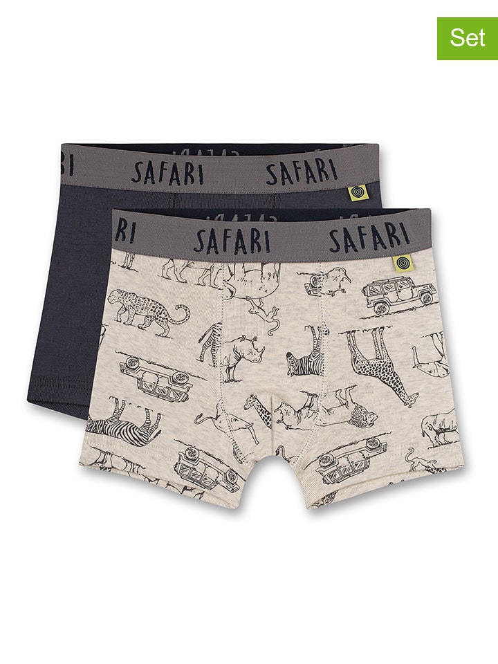 Sanetta Bokserki (2 pary) w kolorze beżowo-antracytowym rozmiar: 104