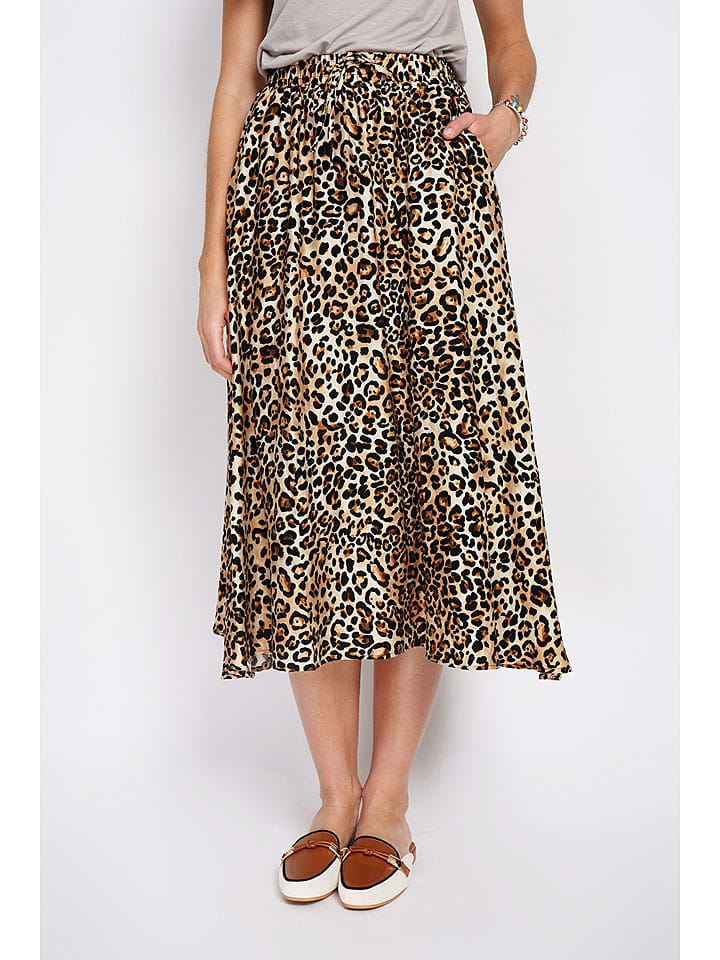 William de Faye Spódnica w kolorze jasnobrązowo-czarnym rozmiar: 36