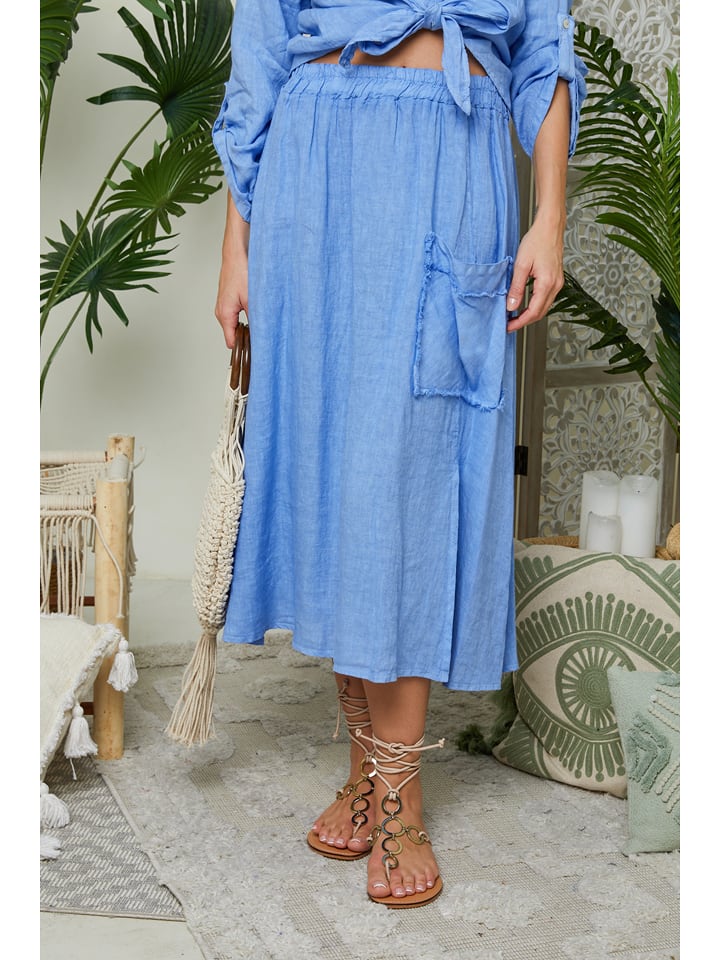 Lin Passion Lniana spódnica w kolorze niebieskim rozmiar: 40/42