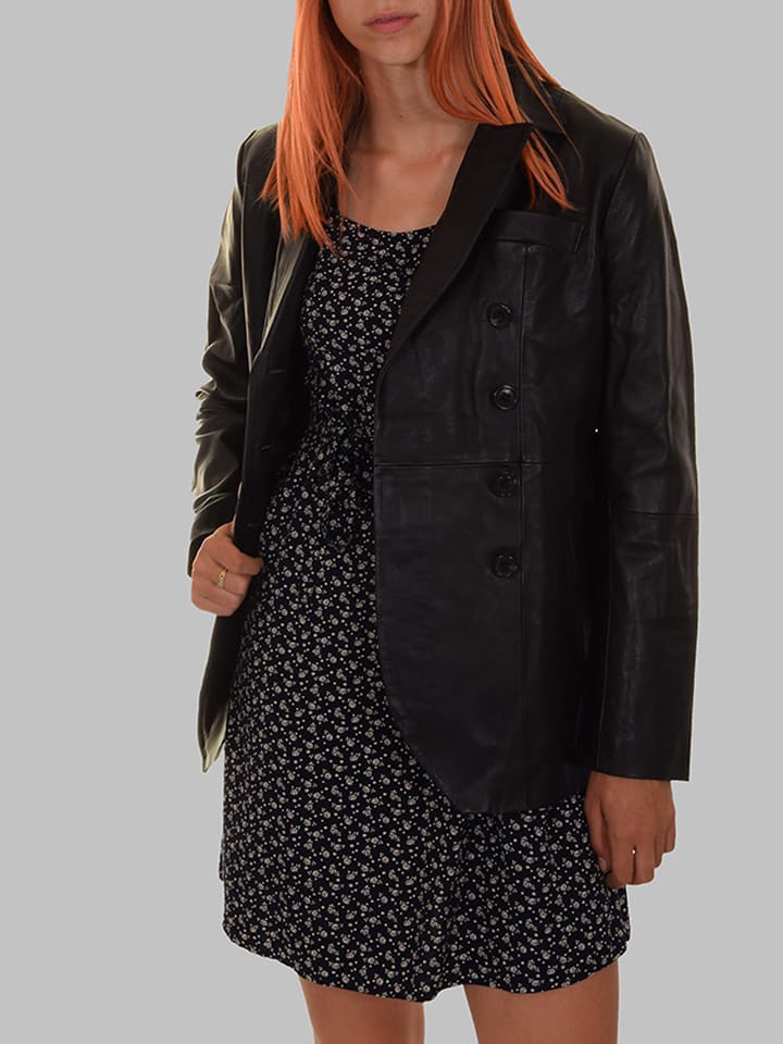 Skórzana kurtka w kolorze czarnym