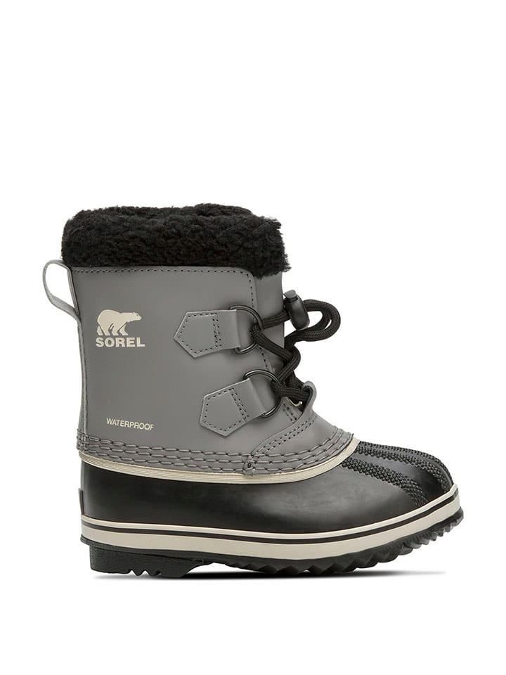 Sorel Skórzane kozaki zimowe "Yoot Pac" w kolorze szaro-czarnym rozmiar: 30