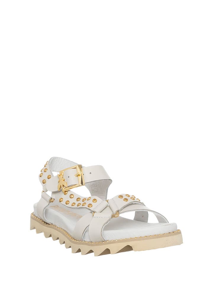 Patrizia Pepe Skórzane sandały w kolorze białym rozmiar: 38