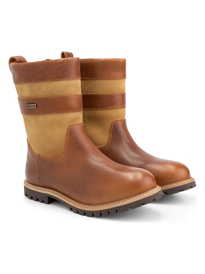 TRAVELIN' Skórzane kozaki "Tallinn" w kolorze jasnobrązowym rozmiar: 36