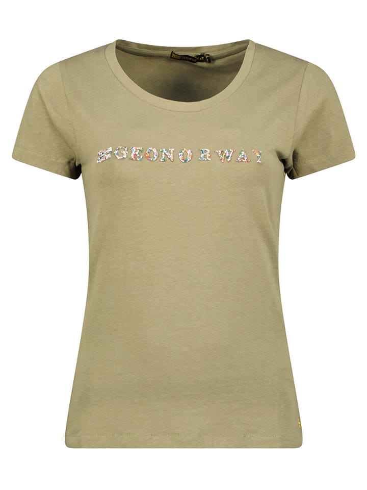 Geographical Norway Koszulka "Jefolly" w kolorze khaki rozmiar: XXL