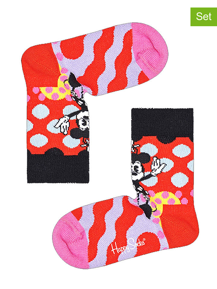Happy Socks Skarpety (2 pary) w kolorze różowo-czerwonym ze wzorem rozmiar: 33-35