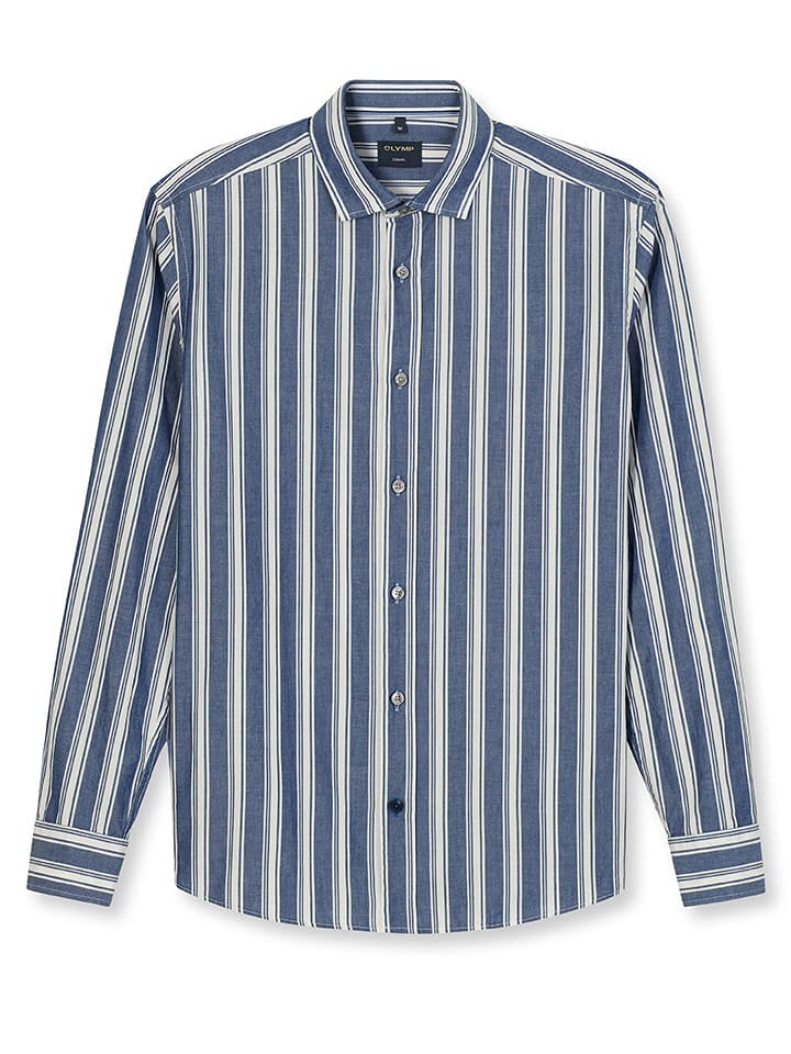OLYMP Koszula "Casual" - Regular fit - w kolorze biało-niebieskim rozmiar: XL