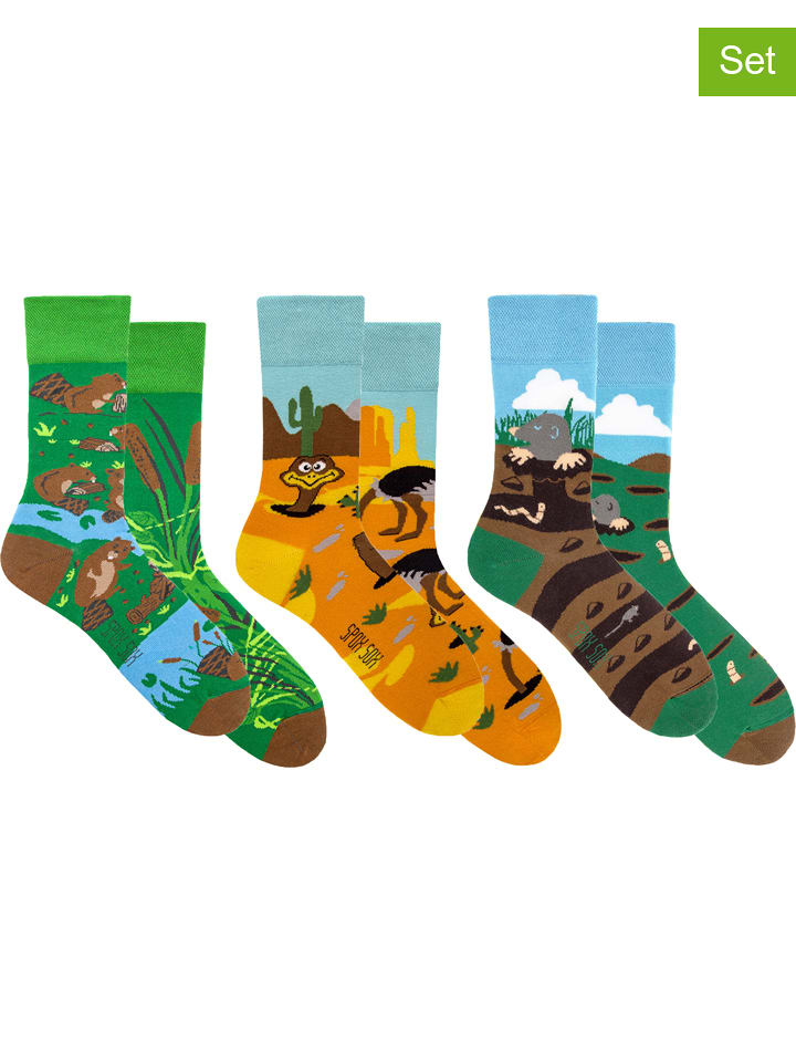 Spox Sox Skarpety (3 pary) ze wzorem rozmiar: 40-43