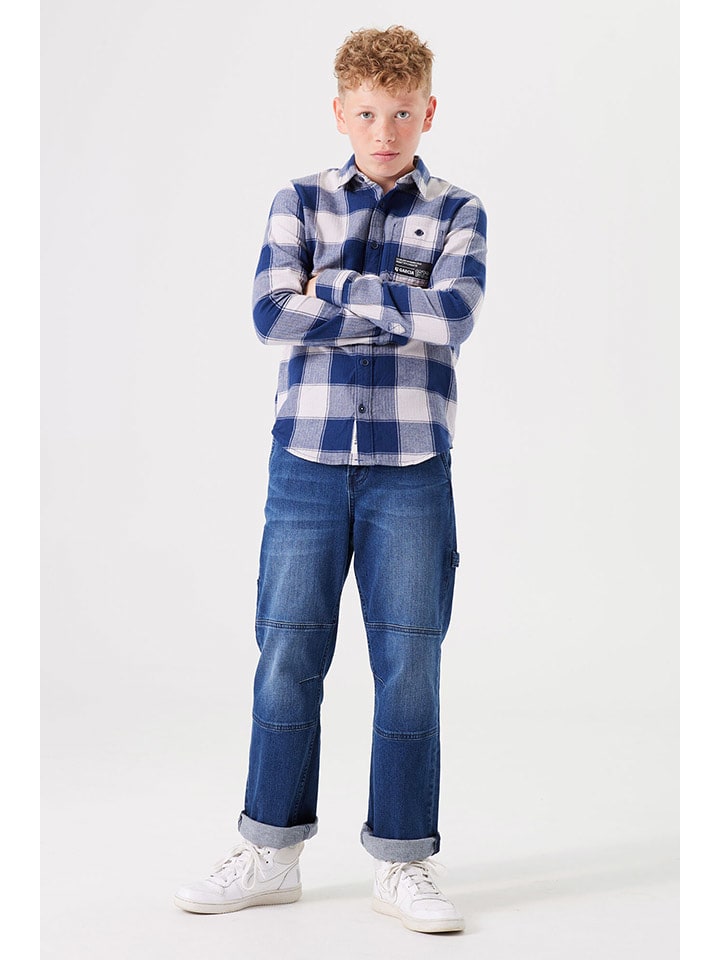 Garcia Koszula - Regular fit - w kolorze granatowo-białym rozmiar: 140/146