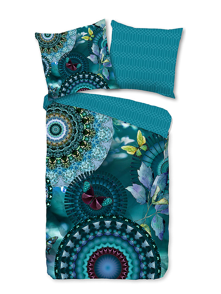 Hip Komplet pościeli satynowej "Luciano" w kolorze niebieskim rozmiar: 155x220 cm