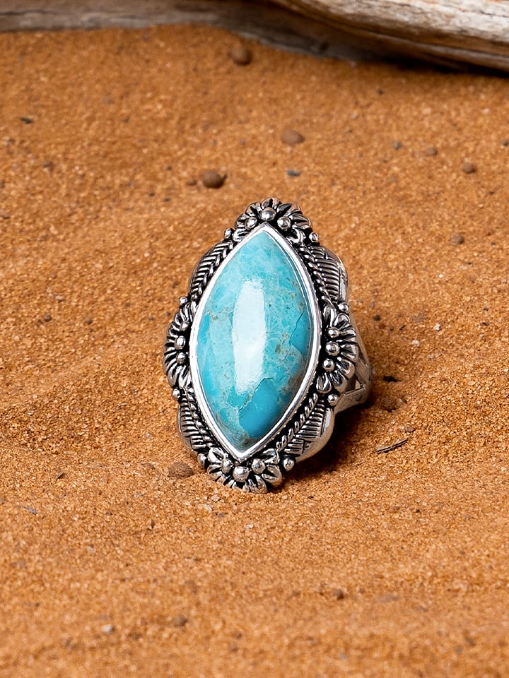 AMAZONIA Srebrny pierścionek "Riwama" z turkusem rozmiar: 50