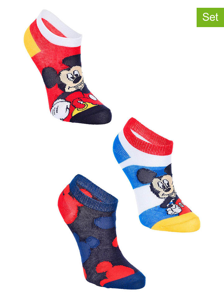 Disney Mickey Mouse Skarpety (3 pary) "Myszka Miki" ze wzorem rozmiar: 31-34