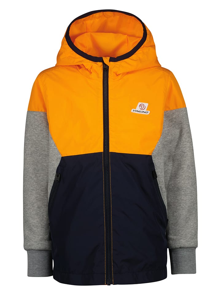 Kurtka przejściowa "Tufio" w kolorze szaro-pomarańczowo-granatowym