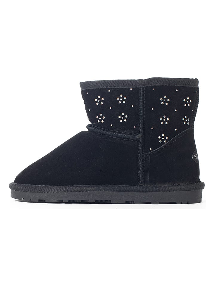 Skórzane botki zimowe "Maeve" w kolorze czarnym