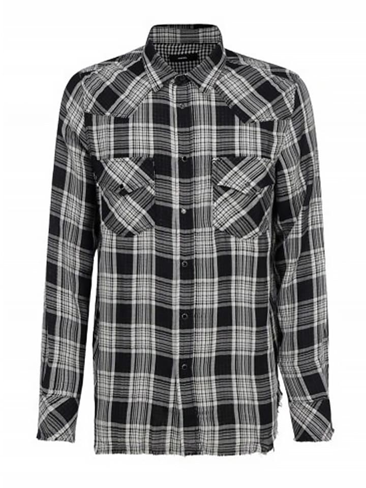 Diesel Clothes Koszula w kolorze czarno-szarym rozmiar: S