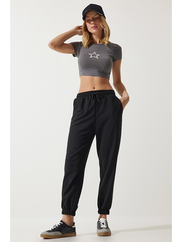 Happiness Istanbul Spodnie dresowe w kolorze czarnym rozmiar: 36