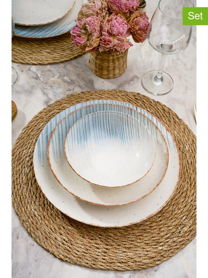 Hermia 24-częściowy zestaw w kolorze biało-niebieskim rozmiar: onesize