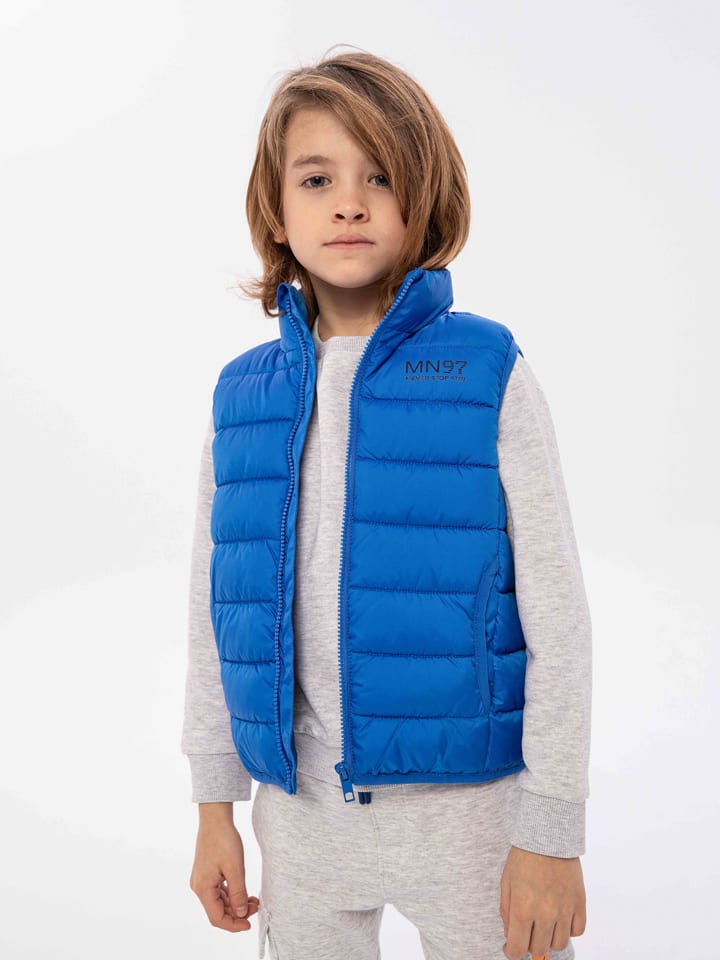 Minoti Kamizelka pikowana w kolorze niebieskim rozmiar: 146/152