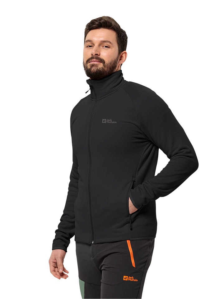 Jack Wolfskin Kurtka polarowa "Baiselberg" w kolorze czarnym rozmiar: L