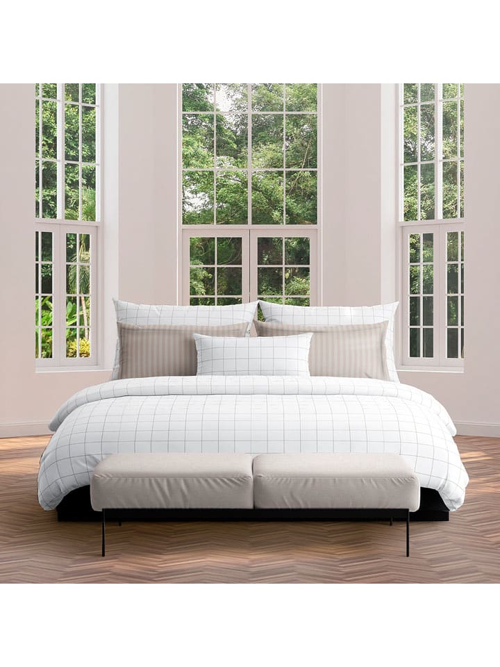 maison héritage PARIS Komplet pościeli satynowej w kolorze białym rozmiar: 140x200 cm