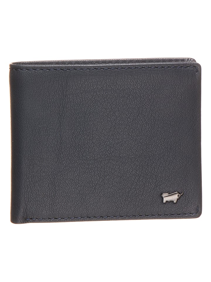 Skórzany portfel w kolorze granatowym - (S)11,5 x (W)9,5 x (G)2 cm