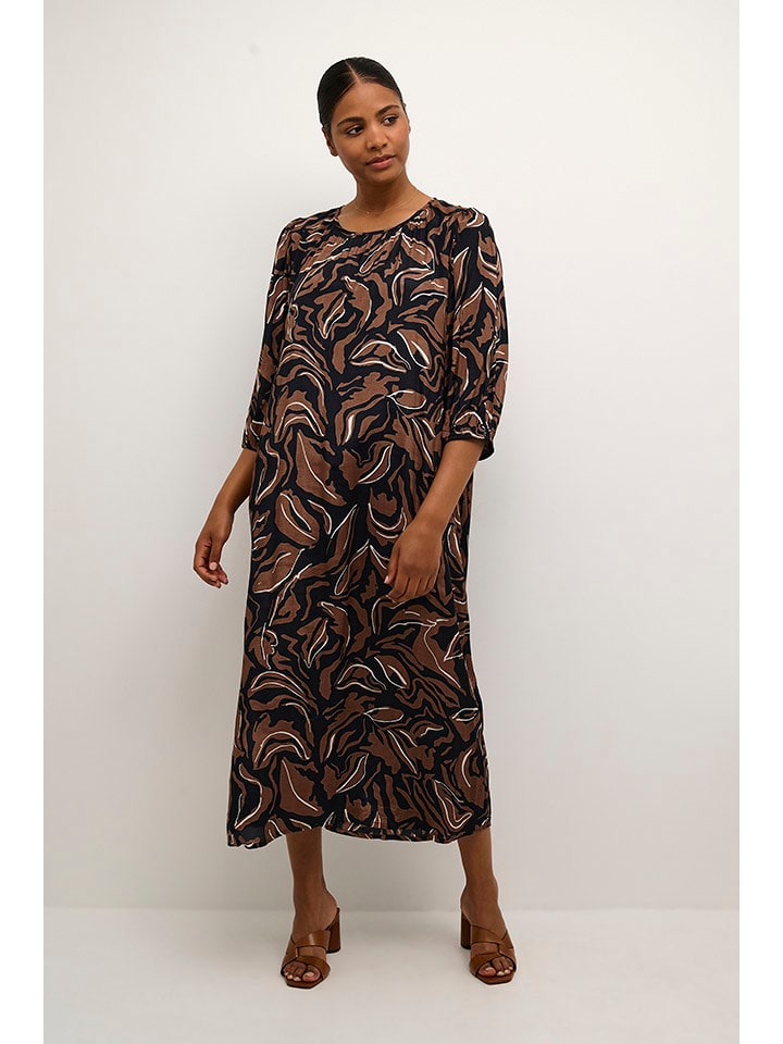 Kaffe Sukienka w kolorze brązowo-czarnym rozmiar: 42