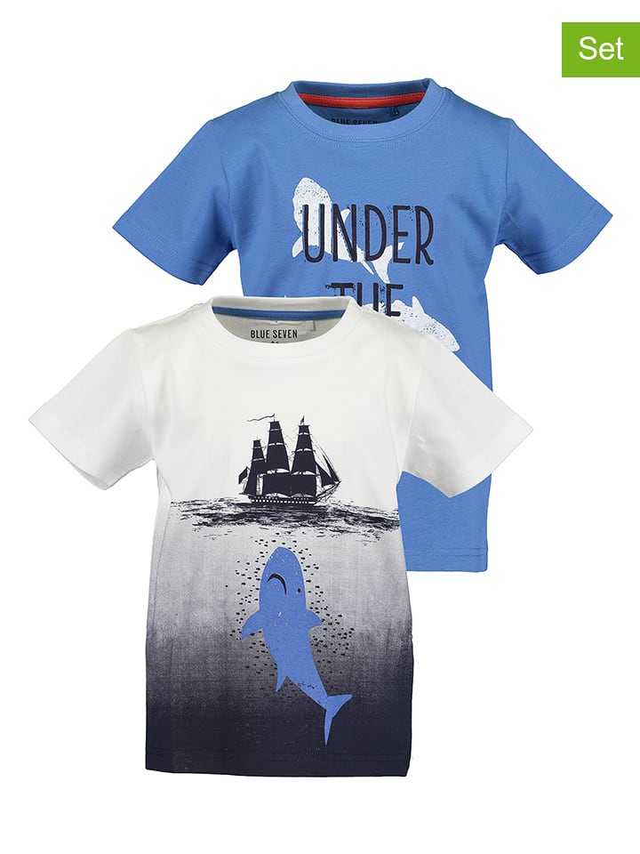 Koszulki (2 szt.) w kolorze białym i niebieskim